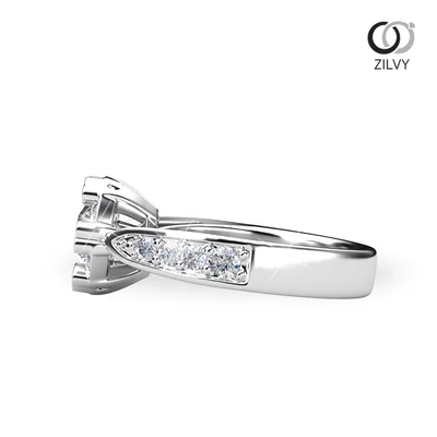 แหวนเพชรผู้หญิง รุ่น GR1013 - มุมข้าง