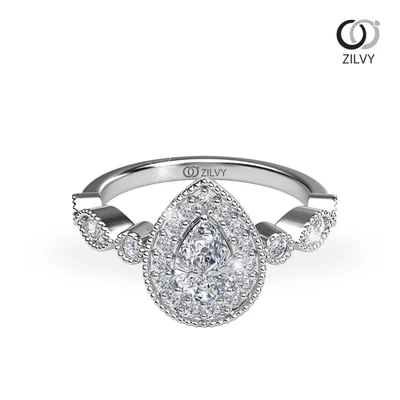 แหวนเพชรผู้หญิง รุ่น GR1019 - มุมบน