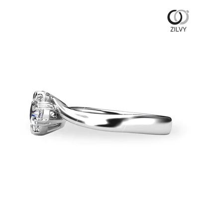 แหวนเพชรผู้หญิง รุ่น GR1036 - มุมข้าง