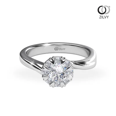 แหวนเพชรผู้หญิง รุ่น GR1036 - มุมบน