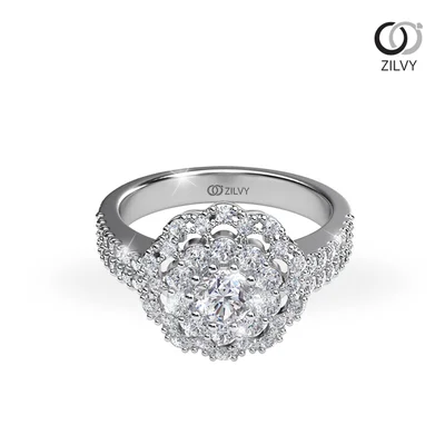 แหวนเพชรผู้หญิง รุ่น GR1039 - มุมบน