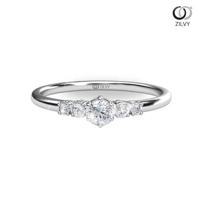 แหวนเพชรผู้หญิง รุ่น GR1077 - มุมหน้า