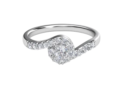 แหวนเพชรผู้หญิง รุ่น GR1089 - มุมบน