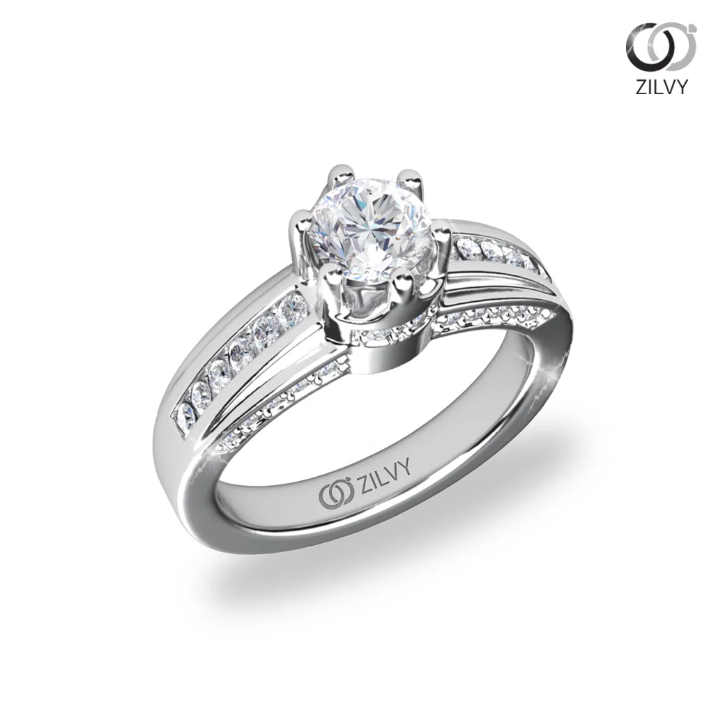 แหวนเพชร Brielle Flanked