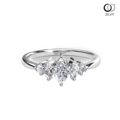 แหวนเพชรผู้หญิง รุ่น GR1204 - มุมบน