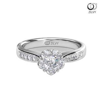 แหวนเพชรผู้หญิง รุ่น GR1211 - มุมบน