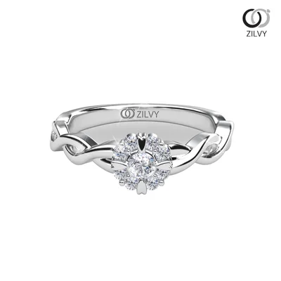 แหวนเพชรผู้หญิง รุ่น GR1231 - มุมบน