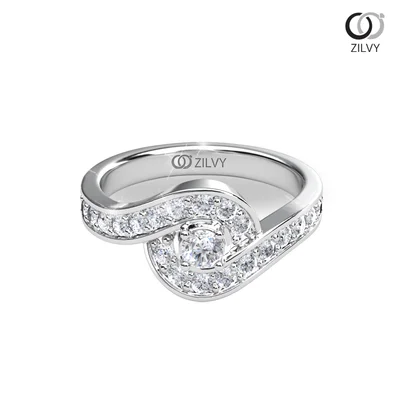 แหวนเพชรผู้หญิง รุ่น GR1234 - มุมบน