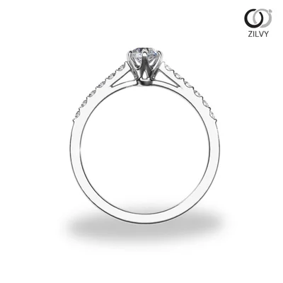 แหวนเพชรผู้หญิง รุ่น GR1240 - มุมหน้า