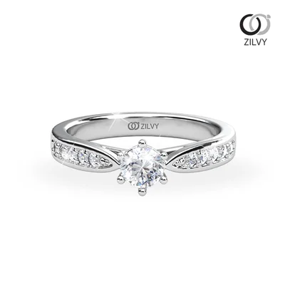 แหวนเพชรผู้หญิง รุ่น GR1247 - มุมบน