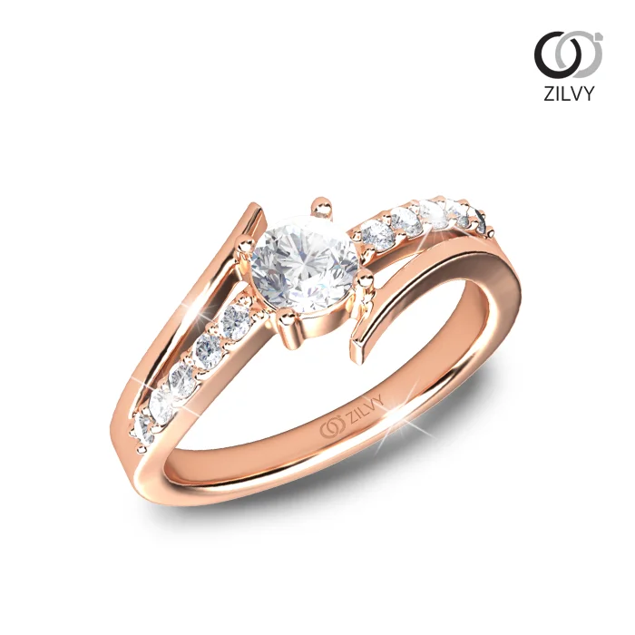 แหวนเพชร Lilac Flanked