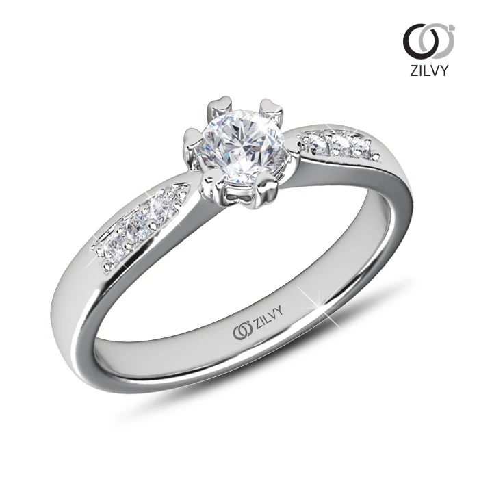 แหวนเพชร Nadine Flanked