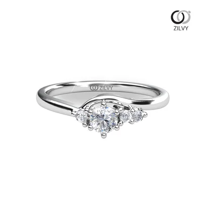 แหวนเพชรผู้หญิง รุ่น GR1348 - มุมหน้า