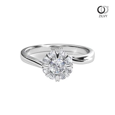 แหวนเพชรผู้หญิง รุ่น GR1412 - มุมหน้า