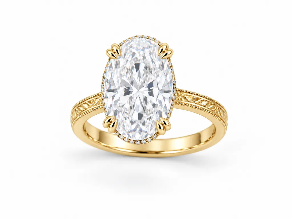 แหวนเพชรล้อม Heirloom Oval - ทองคำ