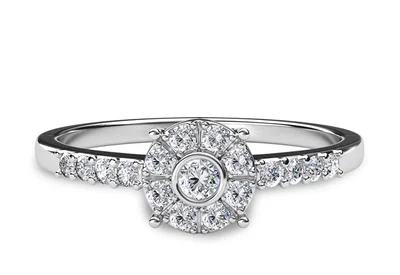 แหวนเพชรผู้หญิง รุ่น GR367 - มุมบน