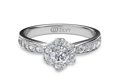 แหวนเพชรผู้หญิง รุ่น GR384 - มุมบน