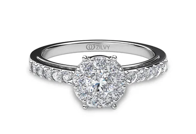 แหวนเพชรผู้หญิง รุ่น GR390 - มุมบน