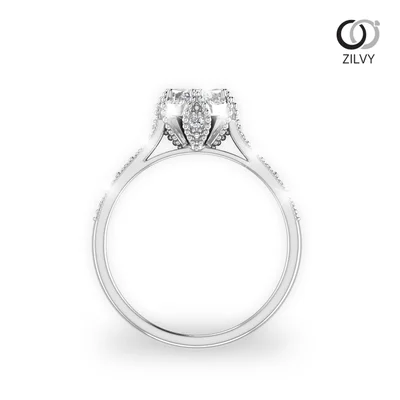 แหวนเพชรผู้หญิง รุ่น GR419 - มุมหน้า