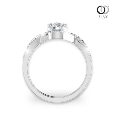 แหวนเพชรผู้หญิง รุ่น GR448 - มุมหน้า