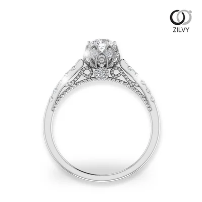 แหวนเพชรผู้หญิง รุ่น GR462 - มุมหน้า