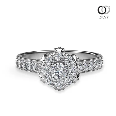 แหวนเพชรผู้หญิง รุ่น GR463 - มุมบน