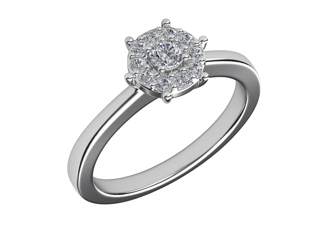 แหวนเพชร Zinnia Cluster