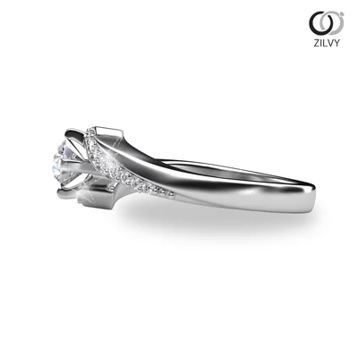 แหวนเพชรผู้หญิง รุ่น GR615 - มุมข้าง