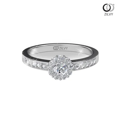 แหวนเพชรผู้หญิง รุ่น GR638 - มุมบน