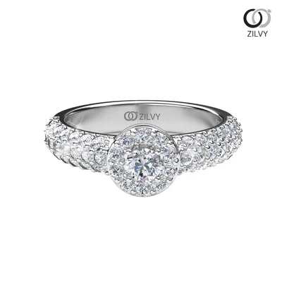 แหวนเพชรผู้หญิง รุ่น GR665 - มุมบน