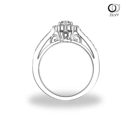 แหวนเพชรผู้หญิง รุ่น GR668 - มุมหน้า