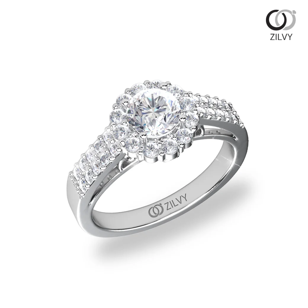 แหวนเพชร Nadine Halo