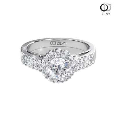 แหวนเพชรผู้หญิง รุ่น GR671 - มุมบน