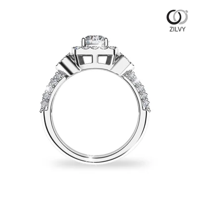 แหวนเพชรผู้หญิง รุ่น GR693 - มุมหน้า