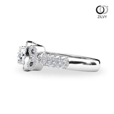 แหวนเพชรผู้หญิง รุ่น GR693 - มุมข้าง