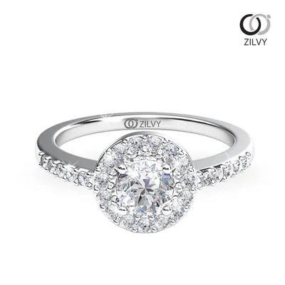 แหวนเพชรผู้หญิง รุ่น GR710 - มุมบน