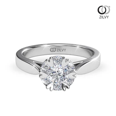 แหวนเพชรผู้หญิง รุ่น GR722 - มุมบน