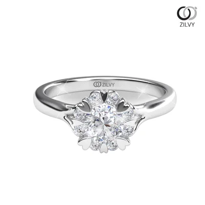 แหวนเพชรผู้หญิง รุ่น GR729 - มุมหน้า