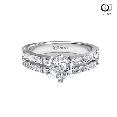 แหวนเพชรผู้หญิง รุ่น GR746 - มุมบน