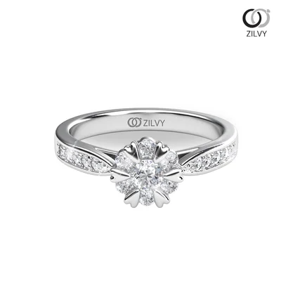 แหวนเพชรผู้หญิง รุ่น GR836 - มุมบน