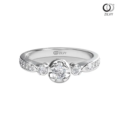 แหวนเพชรผู้หญิง รุ่น GR844 - มุมบน