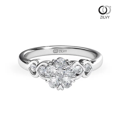 แหวนเพชรผู้หญิง รุ่น GR914 - มุมบน