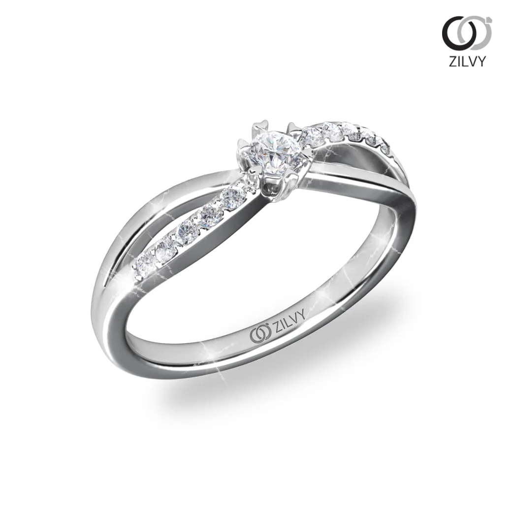 แหวนเพชร Fleur Flanked