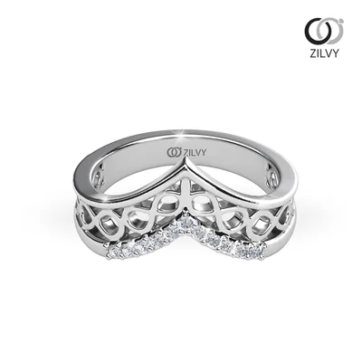 แหวนเพชรผู้หญิง รุ่น GR972 - มุมบน